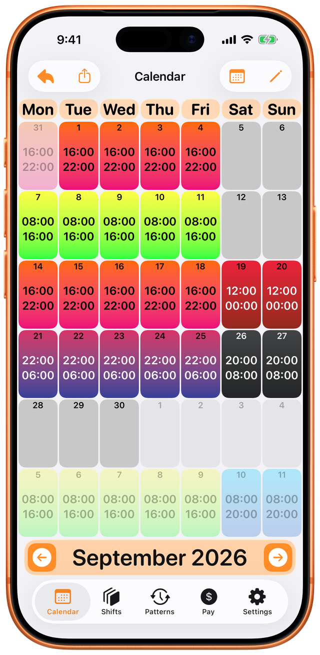 Clear calendar view